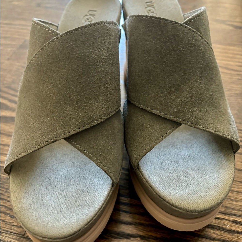 UGG Abott slides in moss green. Brand new!!!